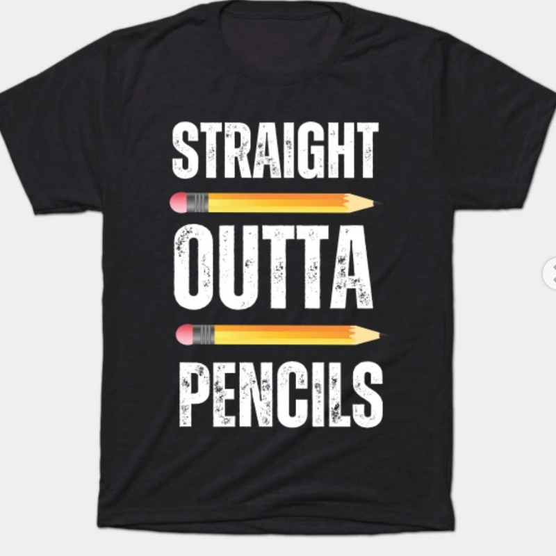 Black: Straight Outta Pencils (Triblend-EXTRA SOFT)  Main Image